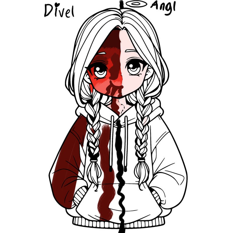 a realistic girl with a oversized hoodie and she has braids