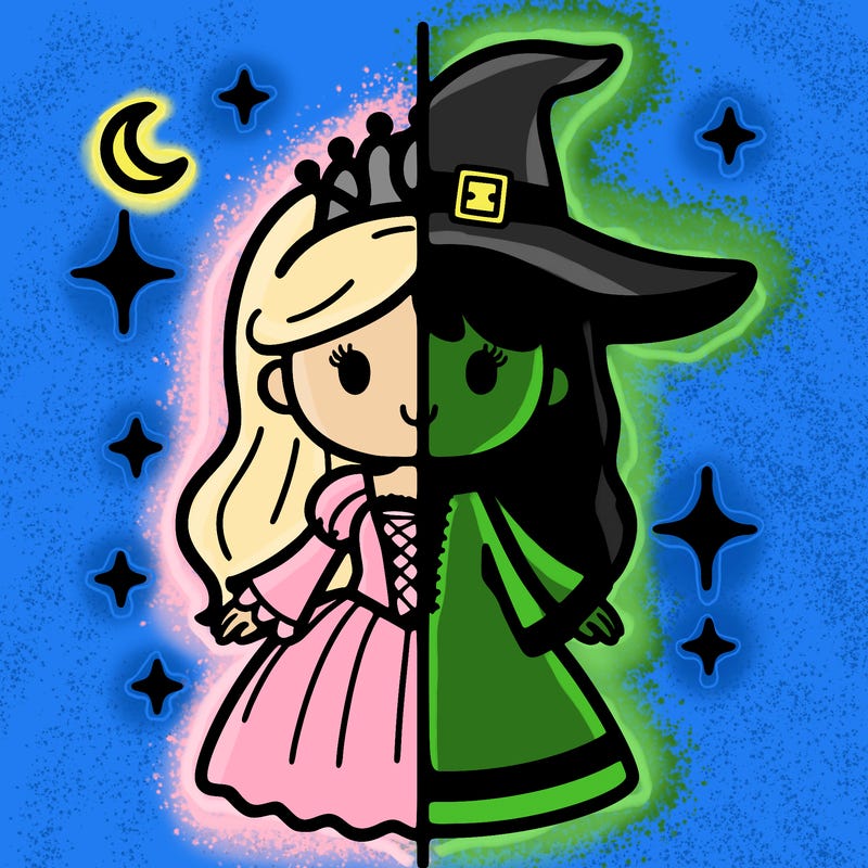 split princess and witch
