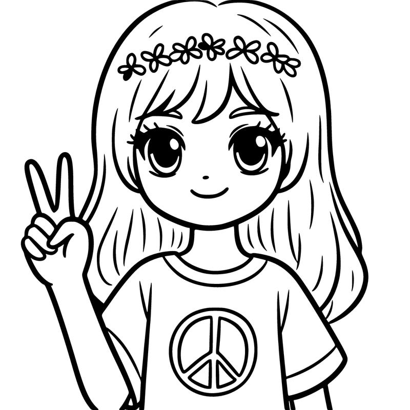 girl with peace sign