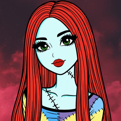 realistic girl with straight and long hair