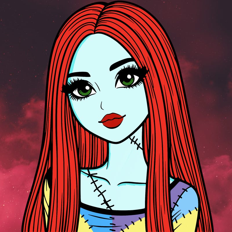 realistic girl with straight and long hair