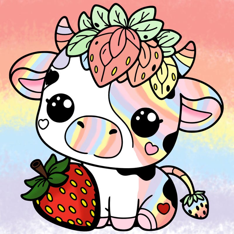 cute strawberry cow