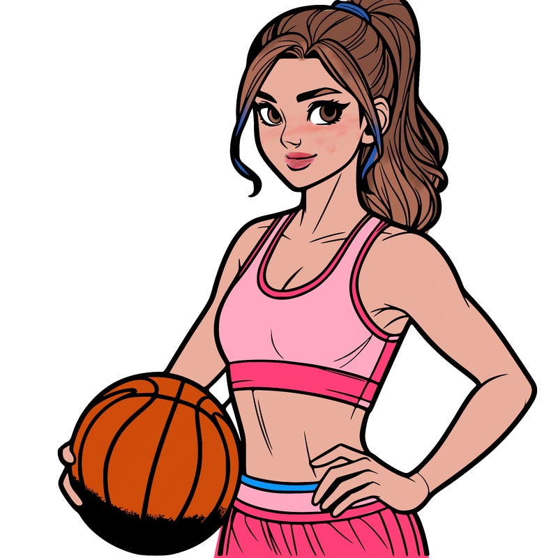 a realistic basketball girl