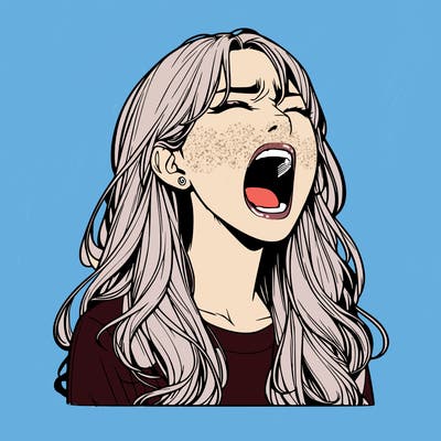 screaming realistic, girl