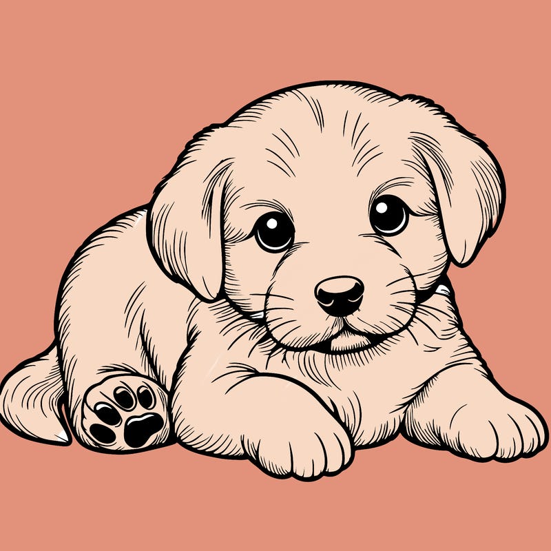 a cute realistic puppy