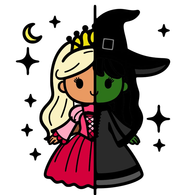 split princess and witch