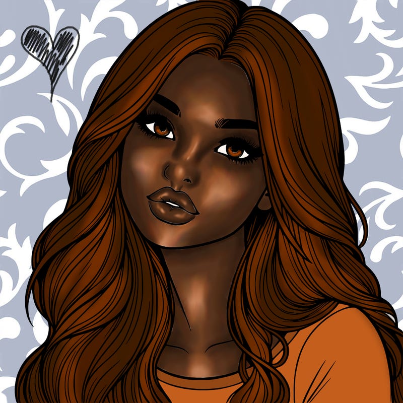 realistic girl with hair on her hair and lips