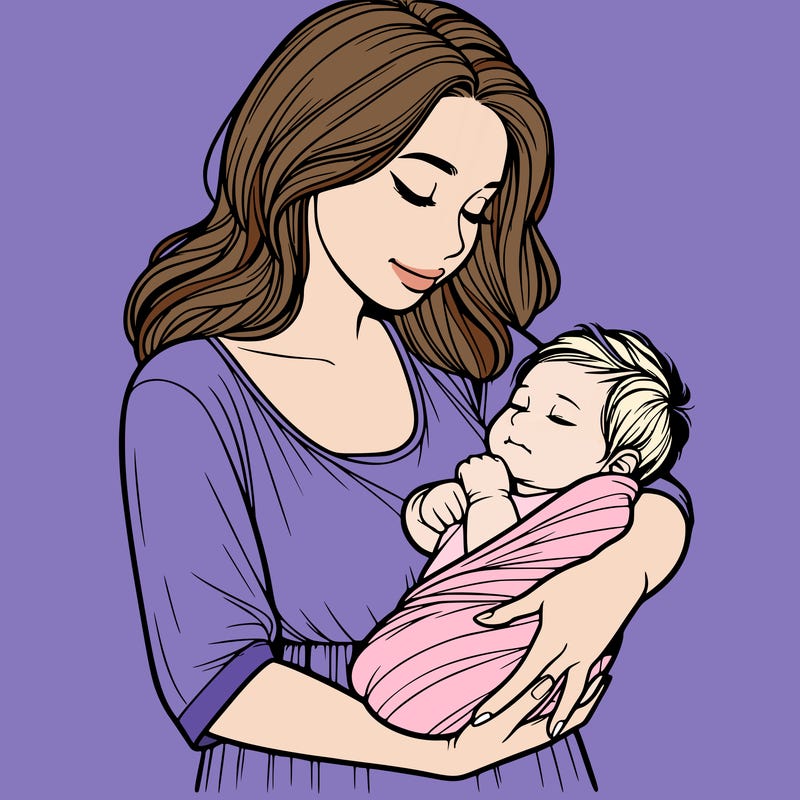 mother holding baby realistic