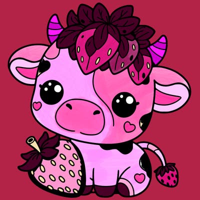 cute strawberry cow