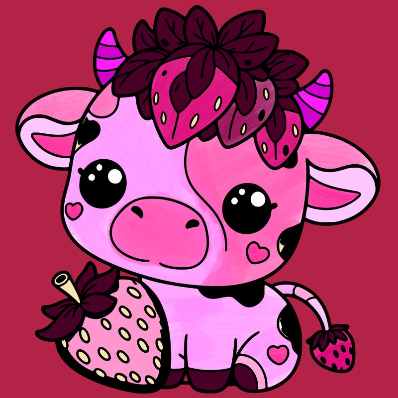 cute strawberry cow