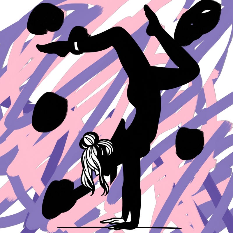 a woman doing a handstand