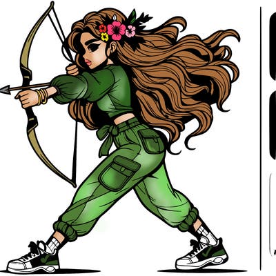 𝓐 𝔀𝓸𝓶𝓪𝓷 𝔀𝓲𝓽𝓱 𝓪 𝓫𝓸𝔀 𝓪𝓷𝓭 𝓪𝓻𝓻𝓸𝔀 𝓐𝓻𝓭 𝓻𝓮𝓪𝓭𝔂 𝓽𝓸 𝓯𝓲𝓻𝓮 𝓪𝓽 𝓪 𝓽𝓪𝓻𝓰𝓮𝓽 𝔀𝓲𝓽𝓱 𝓵𝓸𝓷𝓰 𝓯𝓵𝓸𝔀𝓮𝓻𝔂 𝓱𝓪𝓲𝓻 𝓫𝓵𝓸𝔀𝓲𝓷𝓰 𝓲𝓷 𝓽𝓱𝓮 𝔀𝓲𝓷𝓭 𝔀𝓲𝓽𝓱 𝓬𝓪𝓻𝓰𝓸 𝓹𝓪𝓷𝓽𝓼 𝓪𝓷 𝓼 𝓼𝓱𝓸𝓻𝓽 𝓼𝓵𝓮𝓮𝓿𝓮𝓭 𝓼𝓱𝓲𝓻𝓽 𝔀𝓲𝓽𝓱 𝓽𝓮𝓷𝓷𝓲𝓼 𝓼𝓱𝓸𝓮𝓼 𝓸𝓷