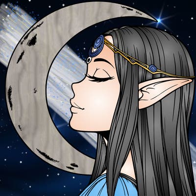 a realistic moon elf