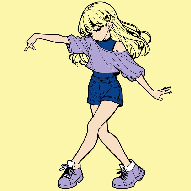 realistic girl danceing