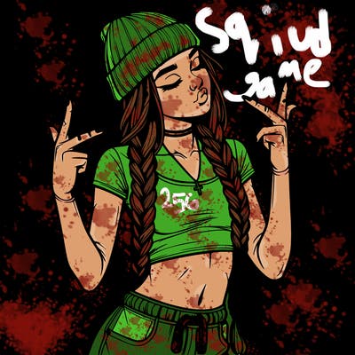 realistic teenage girl with braids and a beanie and crop top doing 🫶🏼