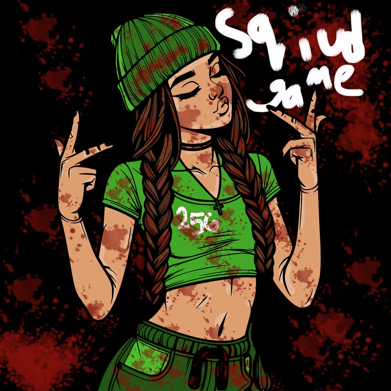 realistic teenage girl with braids and a beanie and crop top doing 🫶🏼