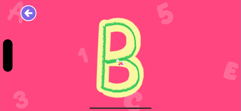 ABC 123 Letters Tracing Kids - Tracing screen for uppercase letter B in the ABC 123 Letters Tracing Kids app