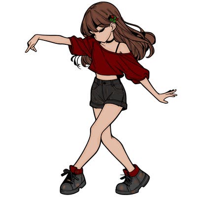 realistic girl danceing
