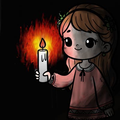 girl holding a candle