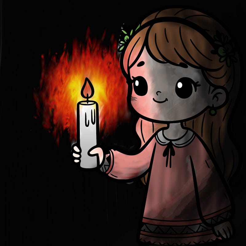 girl holding a candle
