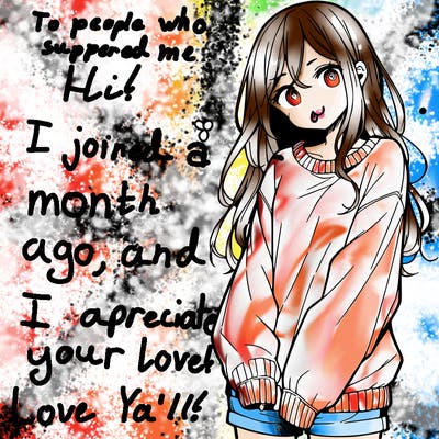 manga teen girl  in a sweater and baggy pants