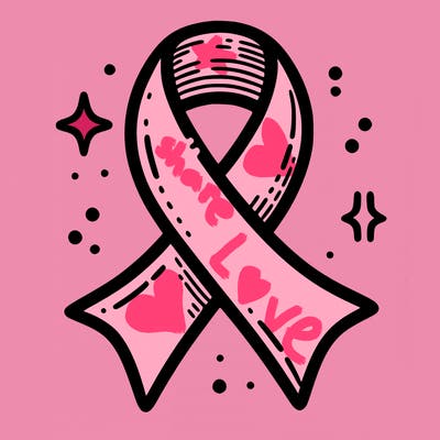 ribbon symbol of national breast cancer awareness month