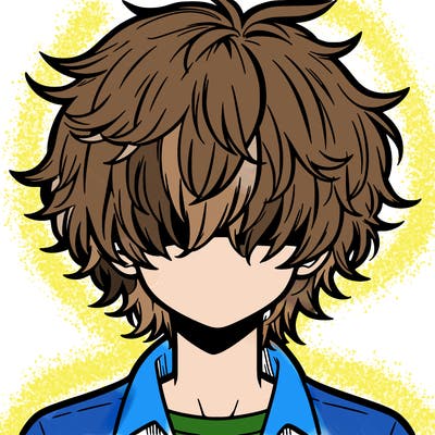 manga boy fluffy hair covering his eyes