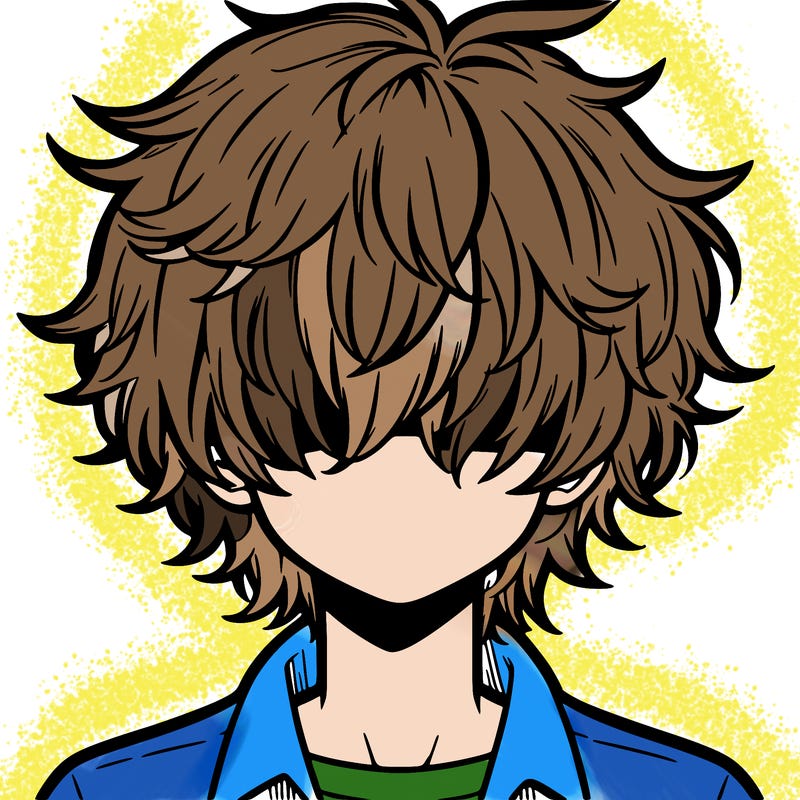 manga boy fluffy hair covering his eyes