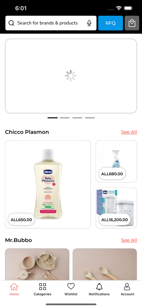 Tana: Everything. Everywhere - Tana app home screen displaying baby care products and household items.
