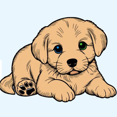 a cute realistic puppy