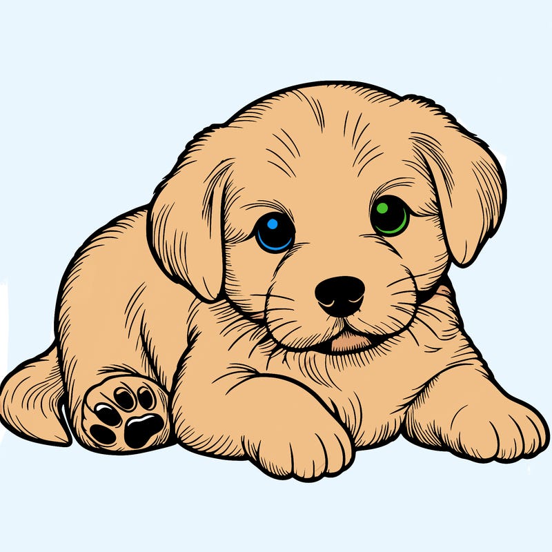 a cute realistic puppy