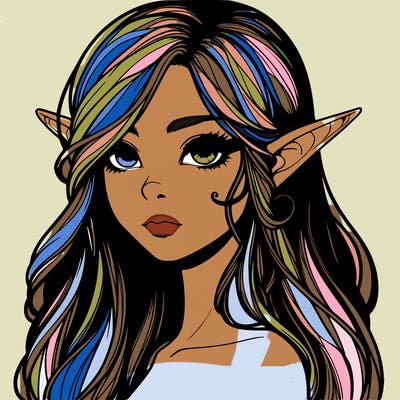 elf girl realistic dark fantasy