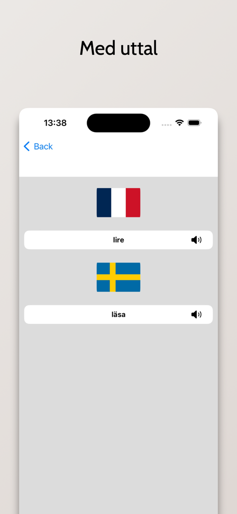 Fransk-Svensk ordbok - Tradução de francês para sueco da palavra 'lire' com ícones de pronúncia em áudio.