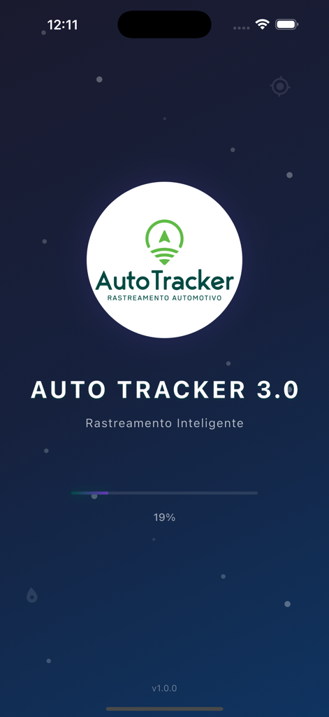Auto Tracker 3.0 - Auto Tracker 3.0 splash screen with logo and loading progress bar