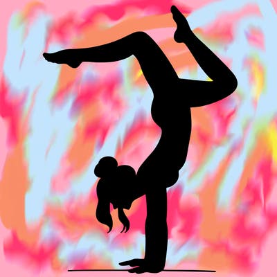 a woman doing a handstand