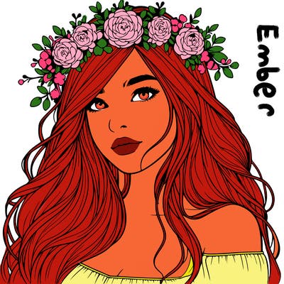 realistic girl with flower crown