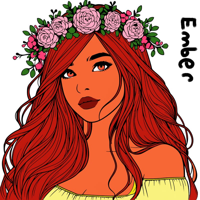 realistic girl with flower crown