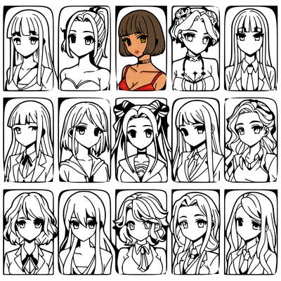 girls that look diffrent anime