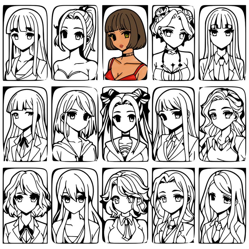 girls that look diffrent anime