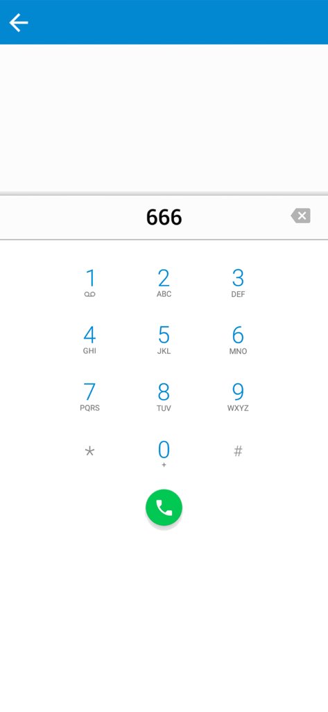 A phone dialer screen with the number 666 typed in for a scary prank call