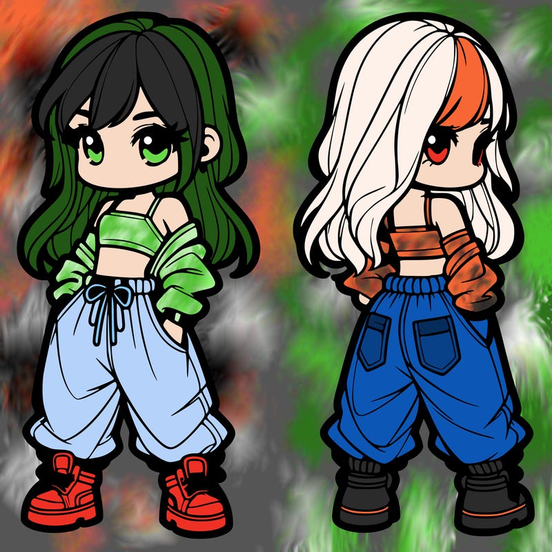 girl in crop top and baggy pants