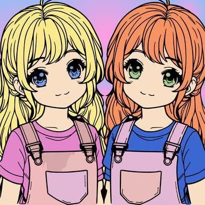two realistic girl twins