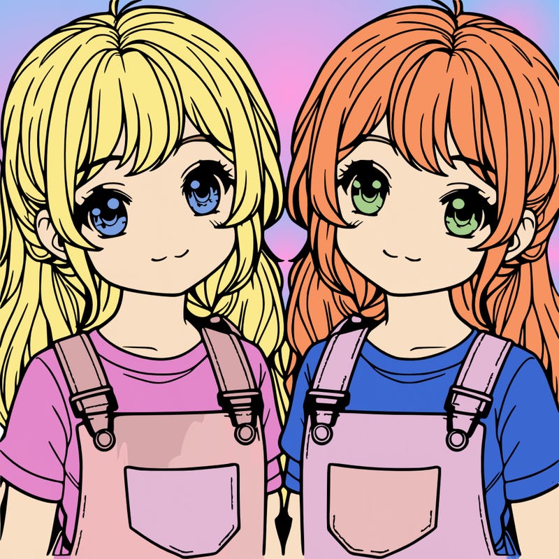 two realistic girl twins