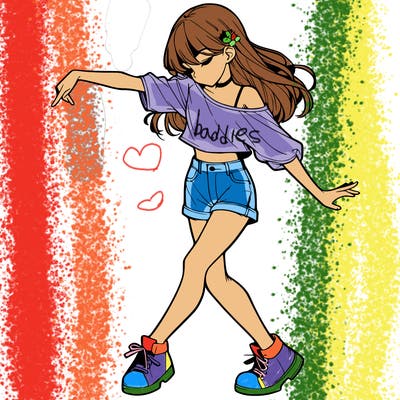 realistic girl danceing
