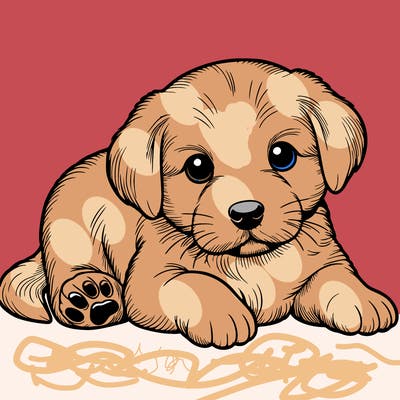 a cute realistic puppy