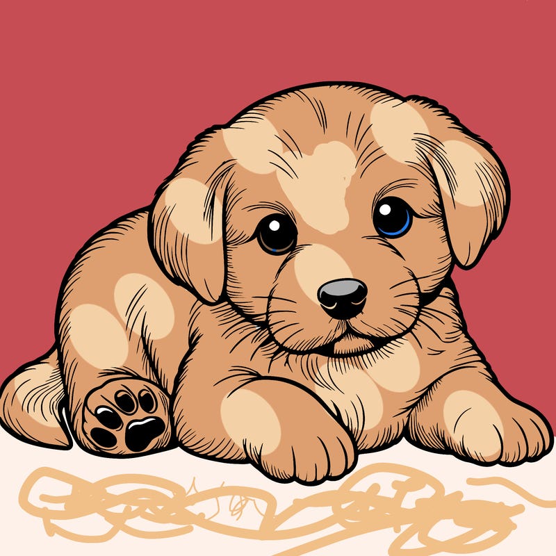 a cute realistic puppy