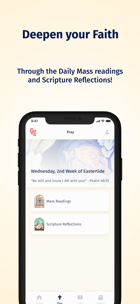 myCatholicSG App - myCatholicSG app showing Mass readings and scripture reflections