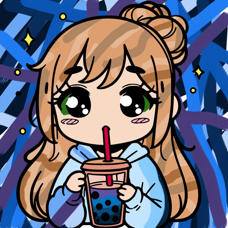 girl drinking boba