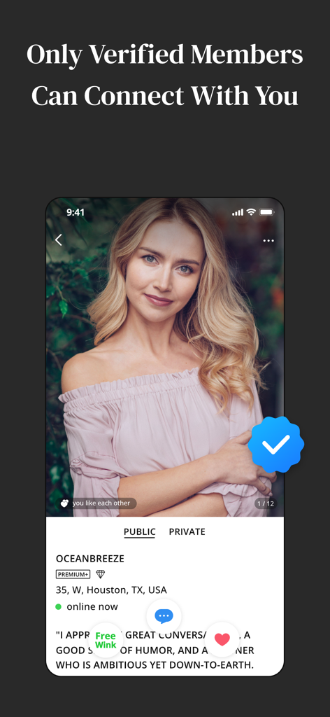Verified user profile on MillionaireMatch elite dating app