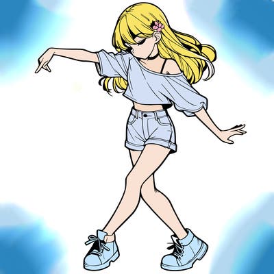 realistic girl danceing